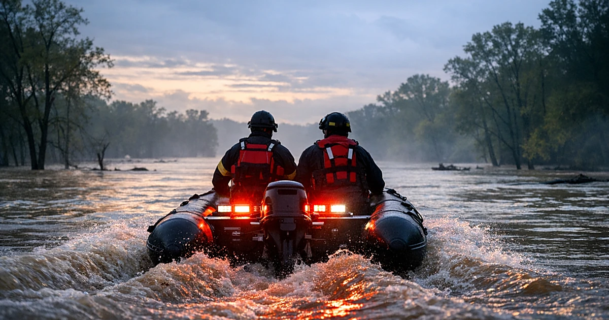 Oklahoma Rescue Oklahoma Firefighters Rescue 15 Campers From Flooding