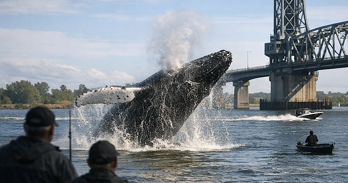 Featured image for: Humpback whale reaches Sacramento River, 60 miles from Pacific