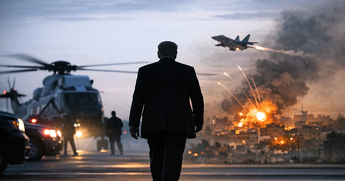 Featured image for: Trump returns early from Camp David as State Department warns of Middle East escalation